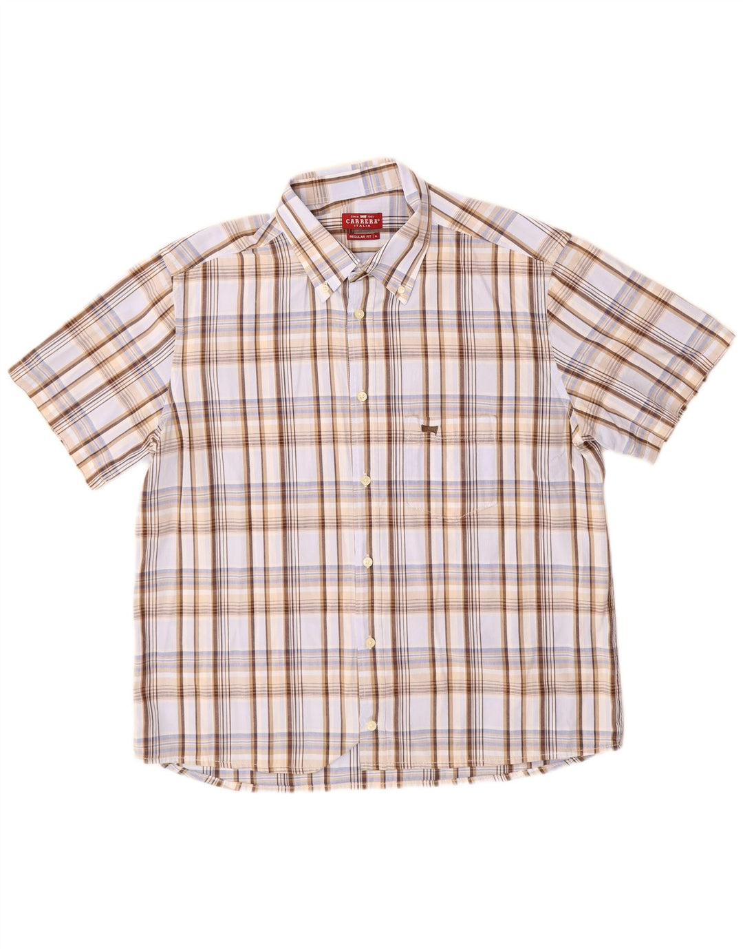 Carrera Mens Short Sleeve Regular Fit Shirt XL Multicoloured Check