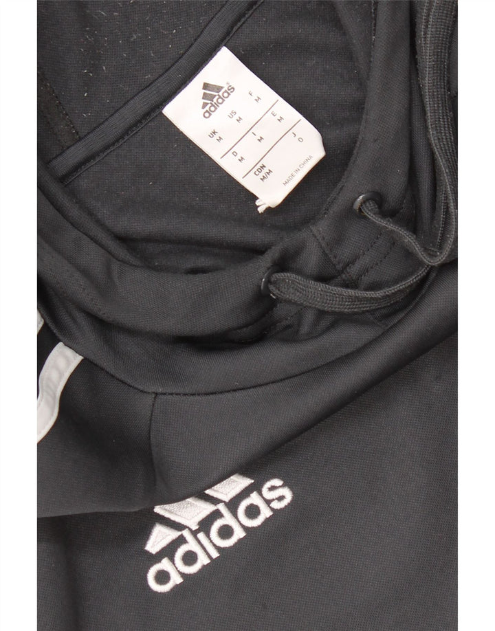 ADIDAS Mens Hoodie Jumper Medium Grey Colourblock