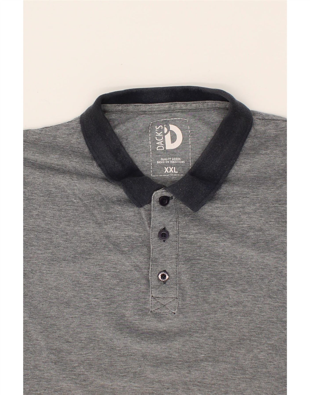 DACK'S Mens Polo Shirt 2XL Grey Vintage Dack's and Second-Hand Dack's from Messina Hembry 