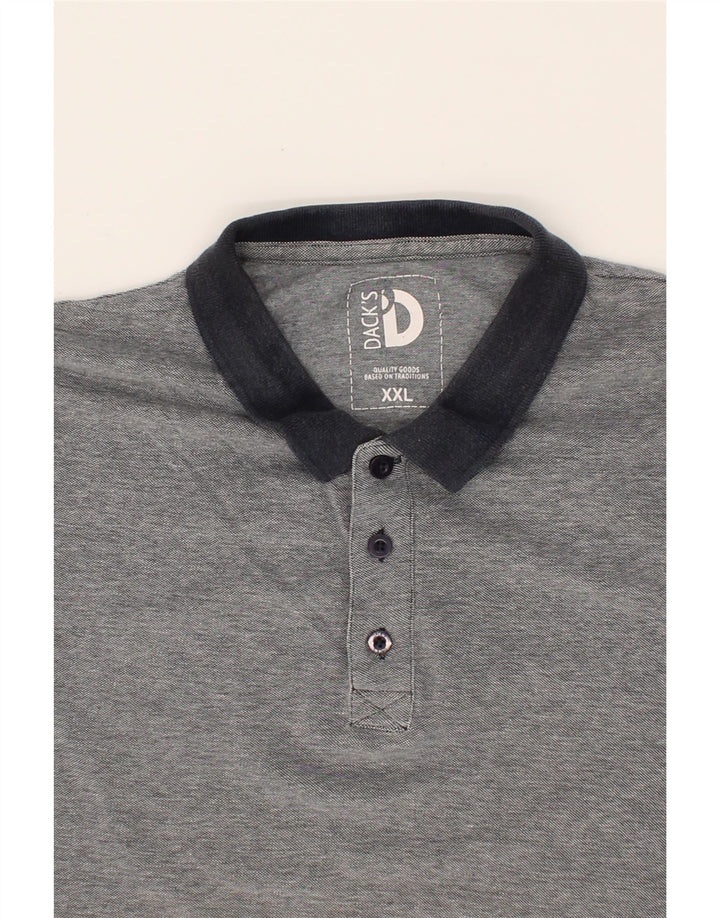 DACK'S Mens Polo Shirt 2XL Grey Vintage Dack's and Second-Hand Dack's from Messina Hembry 
