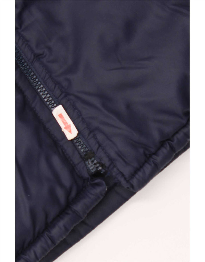 vintage Mens Réversible Veste Rembourrée UK 38 Medium Navy Blue Colourblock