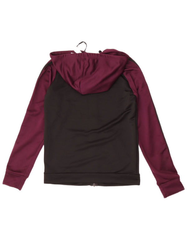 Adidas Damen Zip Hoodie Pullover UK 12/14 Medium Schwarz Colourblock