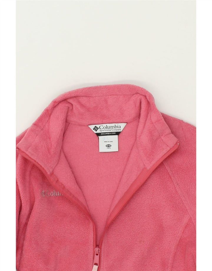 COLUMBIA Girls Fleece Jacket 10-11 Years Pink Polyester Vintage Columbia and Second-Hand Columbia from Messina Hembry 