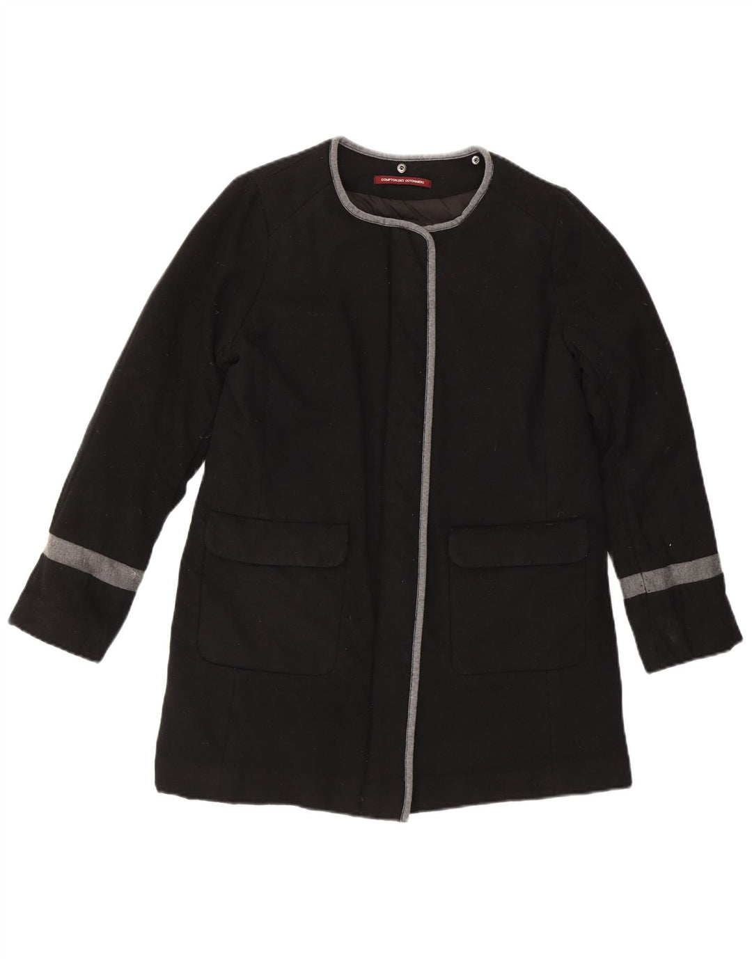 COMPTOIR DES COTONNIERS Womens Blazer Jacket UK 14 Medium Black Wool