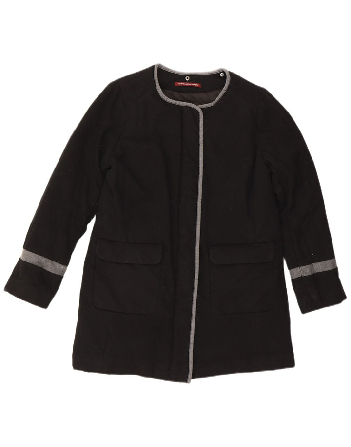 COMPTOIR DES COTONNIERS Womens Blazer Jacket UK 14 Medium Black Wool
