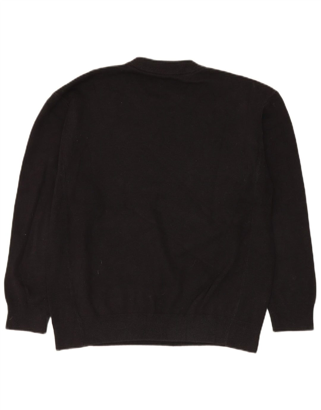 Zara Mens Crew Neck Jumper Sweater Medium Black Cotton