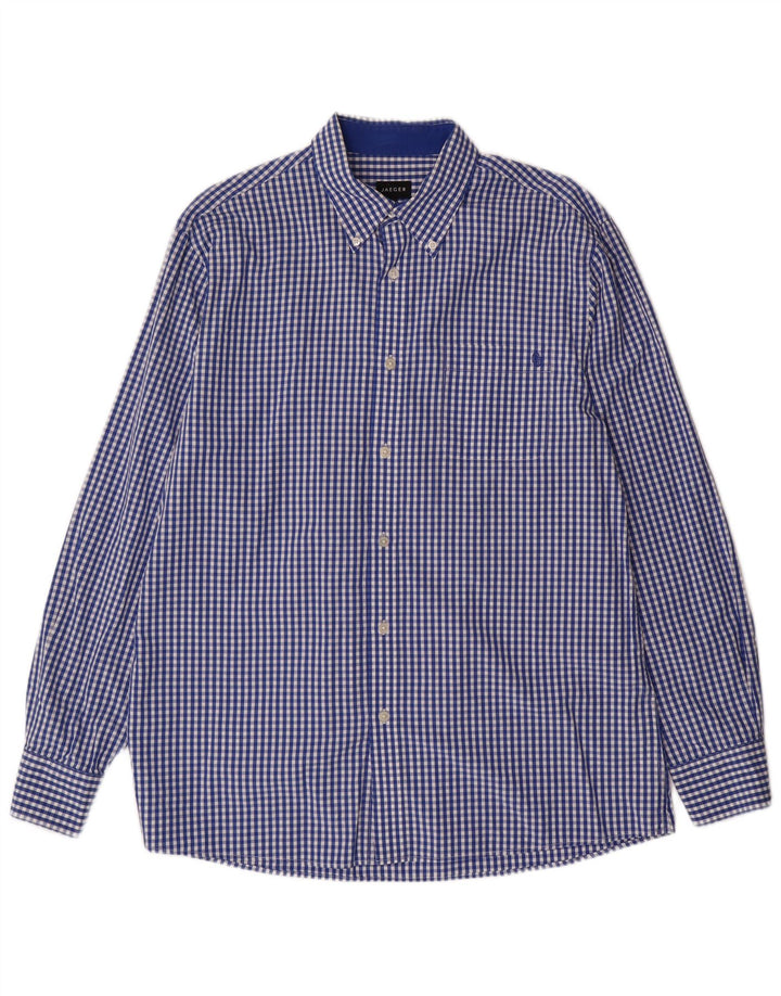 Ανδρικό πουκάμισο Jaeger μεγάλο μπλε βαμβακερό Gingham