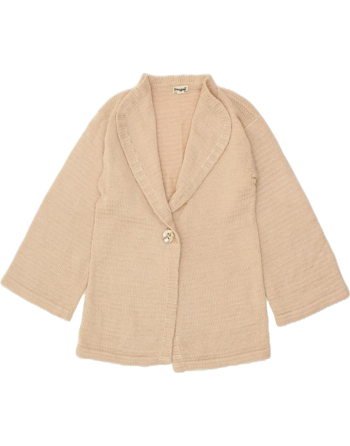 VINTAGE Womens Cardigan Sweater UK 12 Medium Beige Vintage Vintage and Second-Hand Vintage from Messina Hembry 