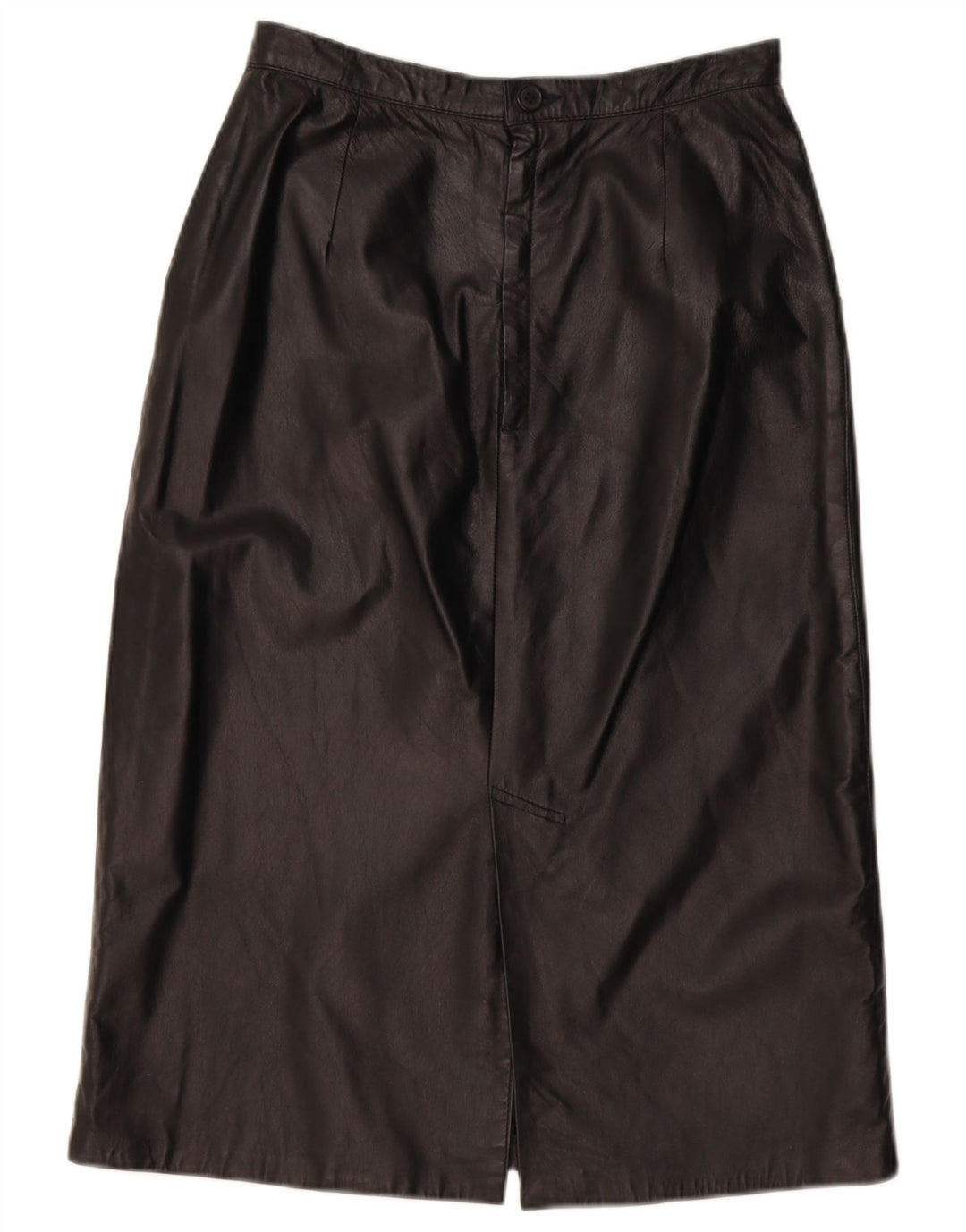 VINTAGE Womens Leather Skirt EU 40 Medium W28 Black Leather