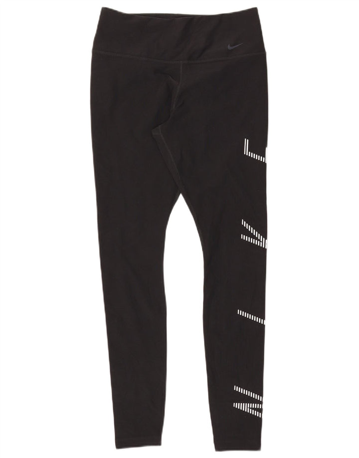 Nike Womens Dri Fit Graphic Leggings UK 12 Medium Black
