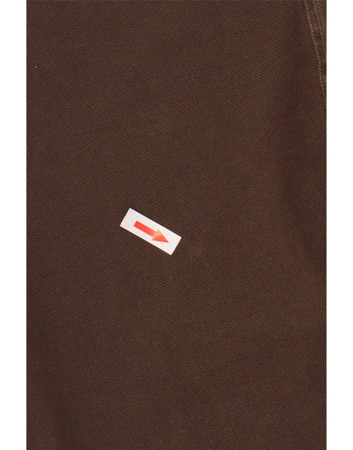 Lacoste Mens Long Sleeve Polo Shirt Size 4 Medium Brown Cotton
