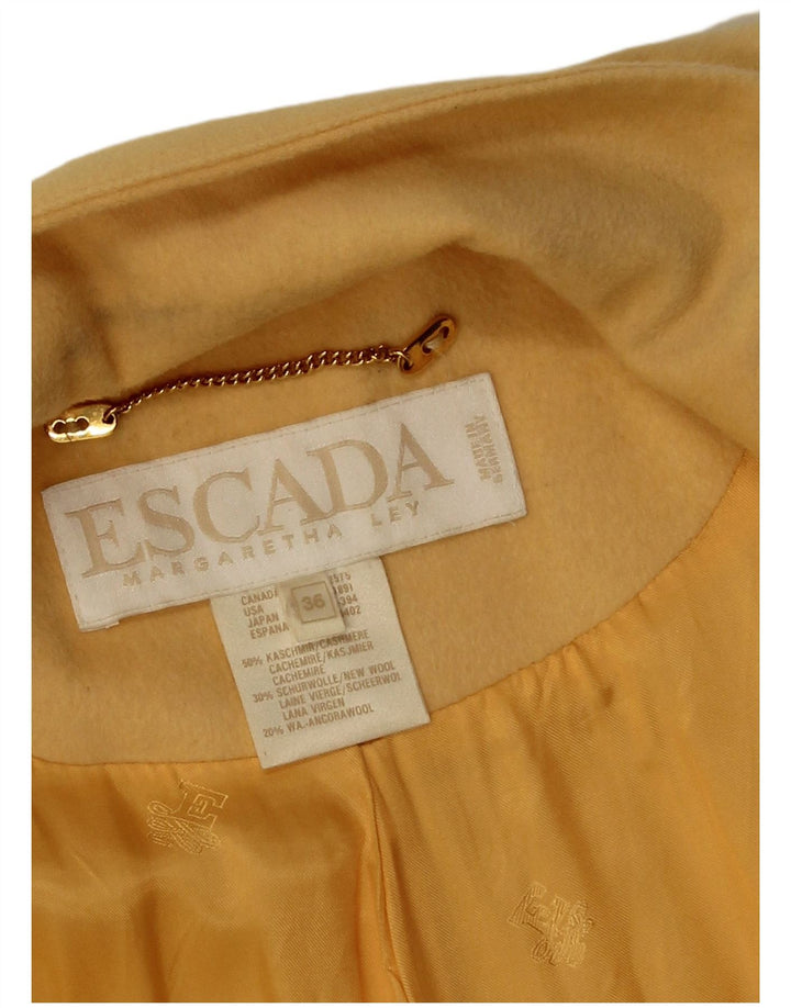 Escada Womens Margaretha Ley Oversized Overcoat EU 36 Small Yellow Cashmere