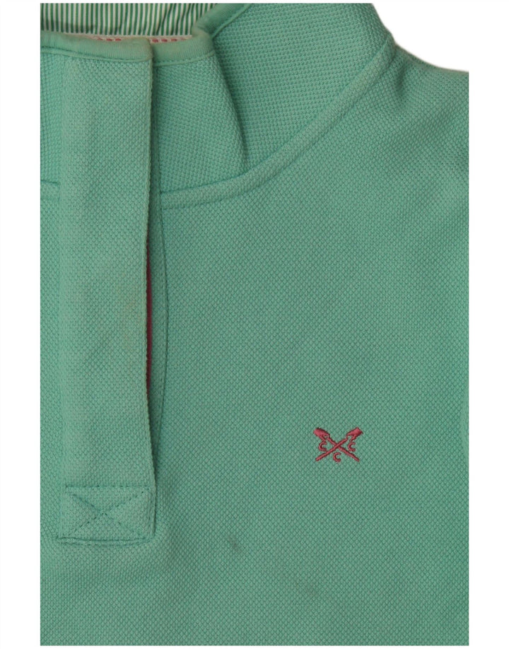 Crew Clothing Womens Button Neck Sweatshirt Jumper UK 12 Medium Green