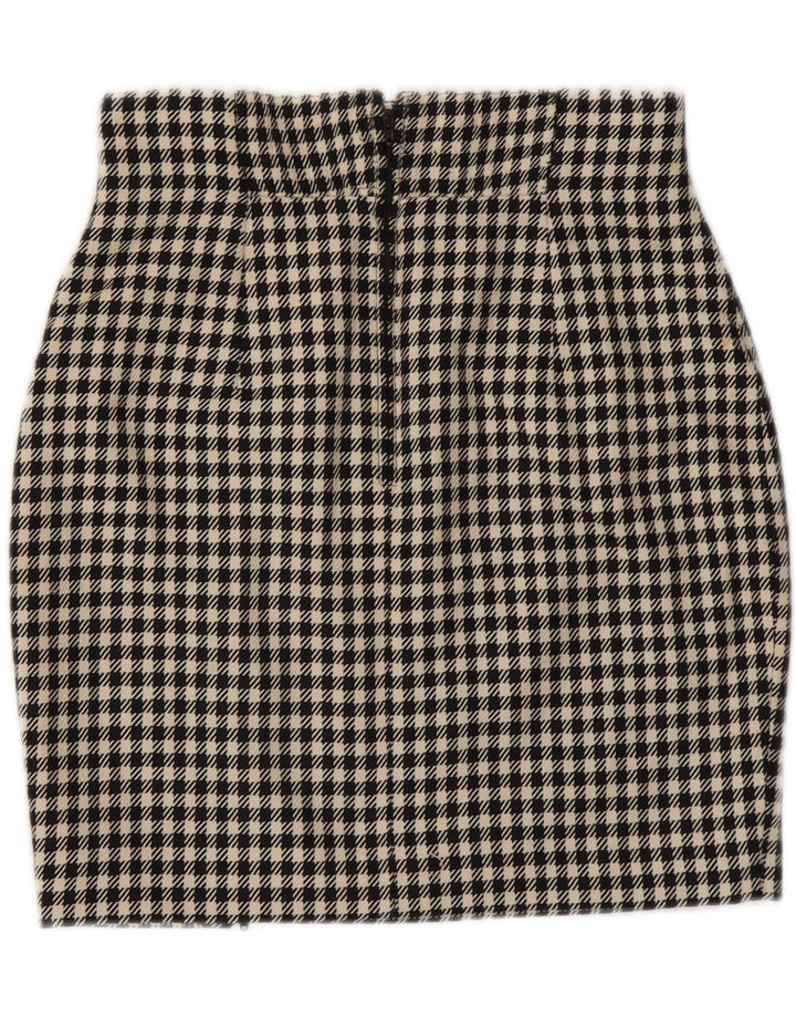 MARINA BABINI Womens Mini Skirt IT 42 Medium W28 Black Gingham Wool Vintage Marina Babini and Second-Hand Marina Babini from Messina Hembry 