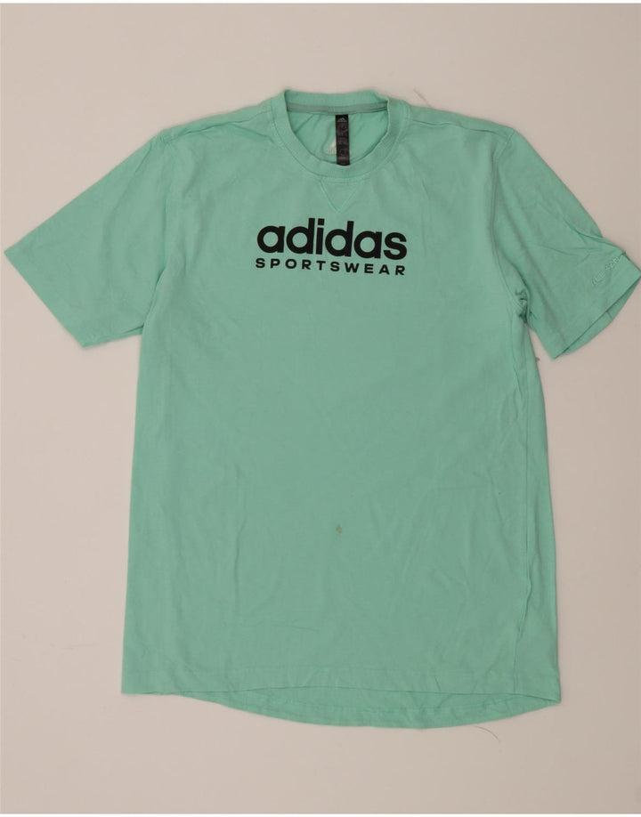 ADIDAS Mens Graphic T-Shirt Top Medium Turquoise Cotton Vintage Adidas and Second-Hand Adidas from Messina Hembry 