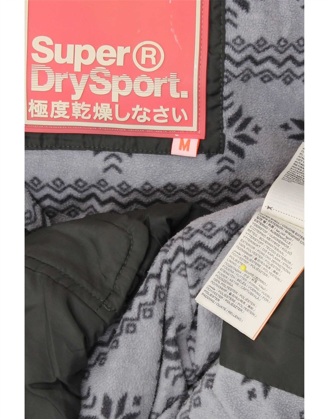 Giacca imbottita con cappuccio da donna Superdry UK 14 Poliestere grigio medio