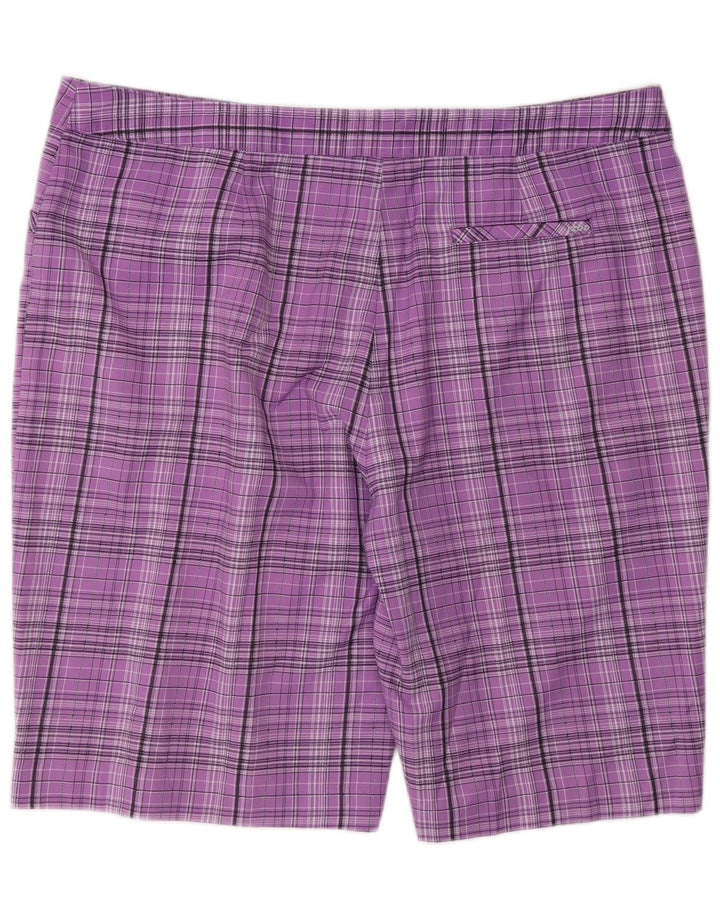 Bermuda da donna Izod US 16 2XL W34 Poliestere a quadri viola