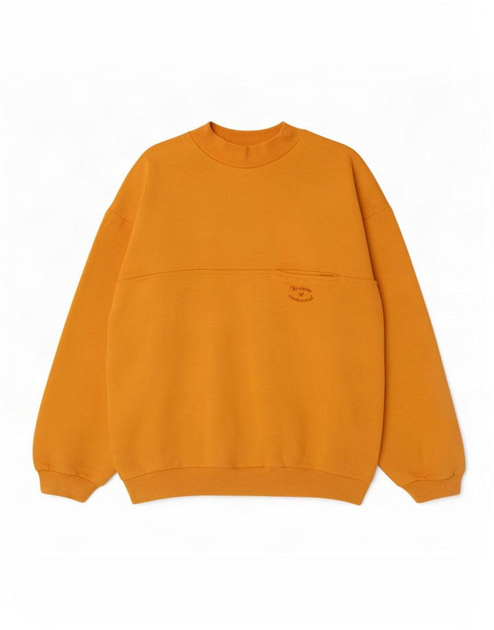 Felpa da uomo vintage maglione grande in cotone giallo
