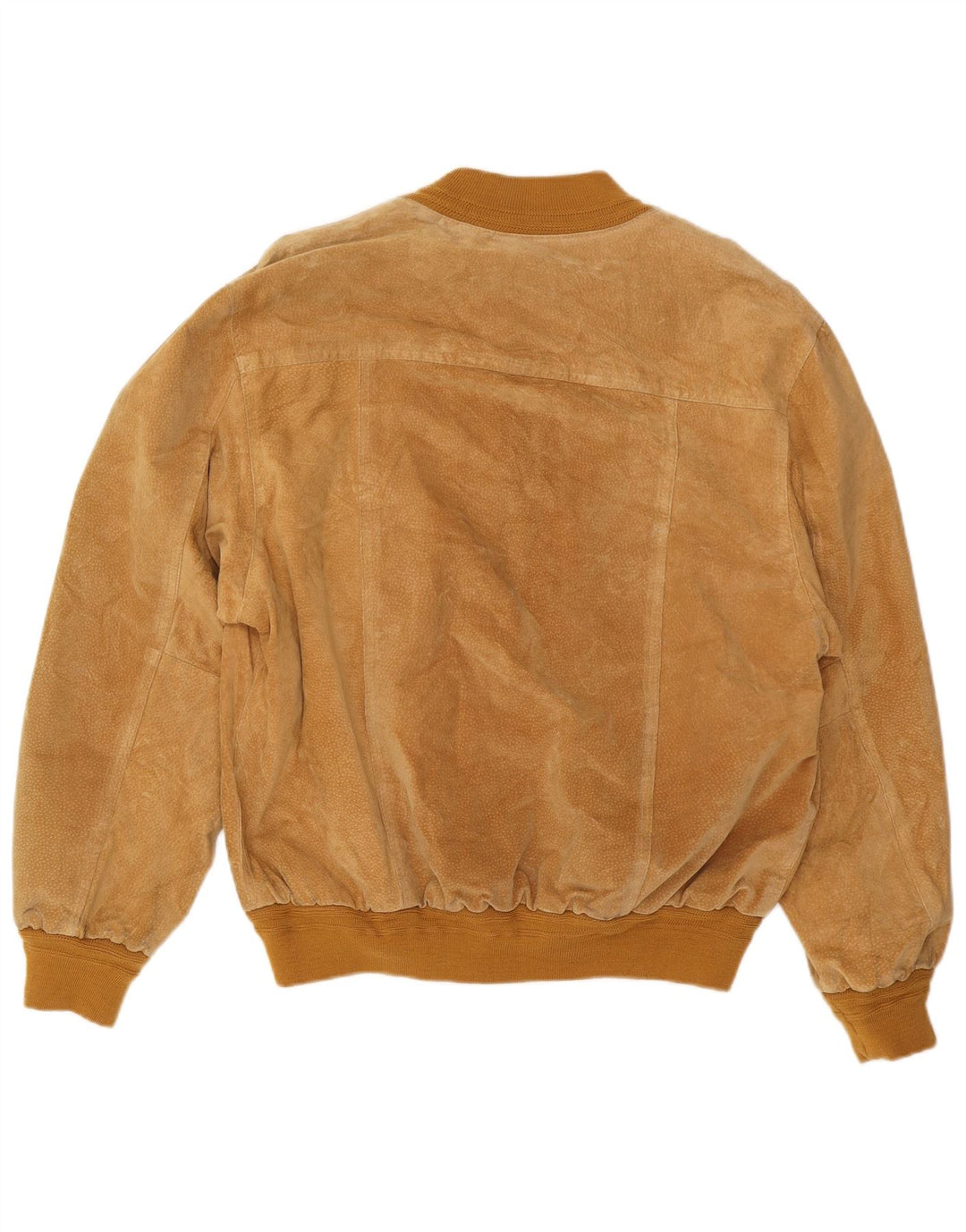 Vintage Mens Suede Bomber Jacket UK 40 Large Brown Leather