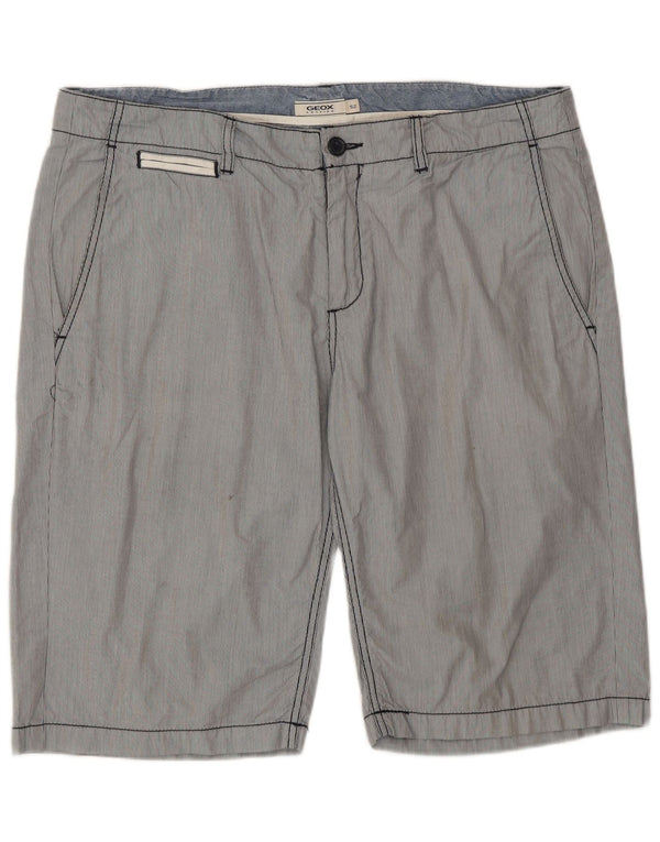 Geox Mens Chino Shorts IT 52 XL W38 Blue Pinstripe