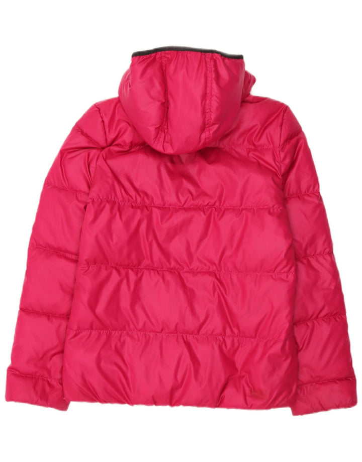 Adidas Womens Hooded Padded Jacket EU 38 Medium Pink Polyester