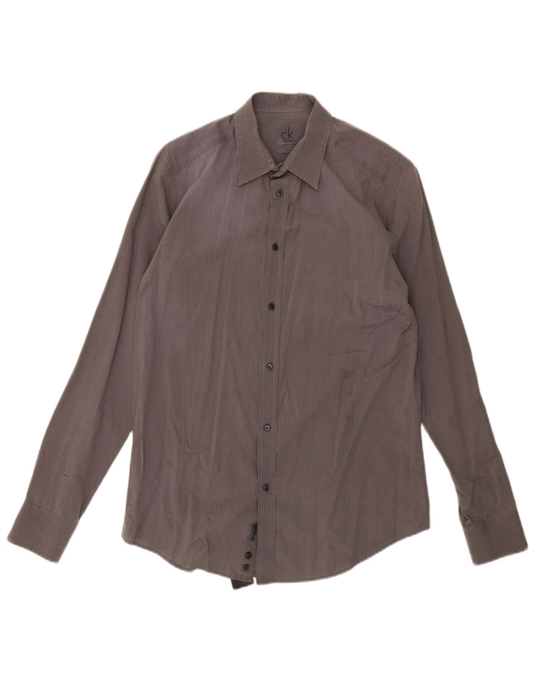 Calvin Klein Mens Slim Fit Shirt Medium Grey Striped