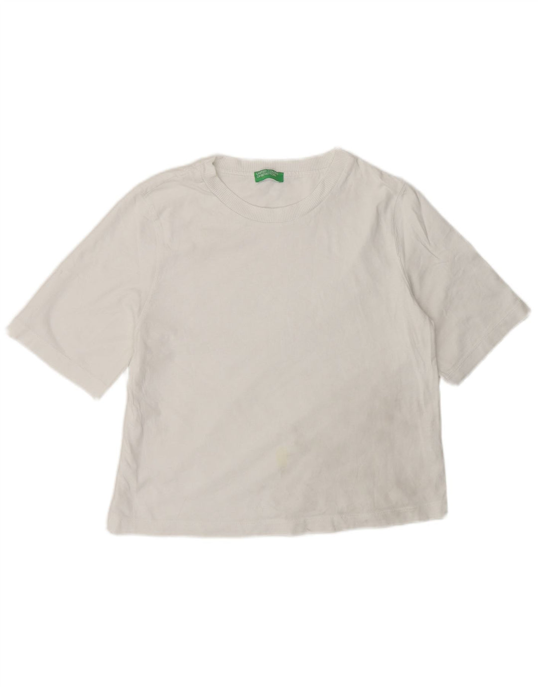 Benetton Womens T-Shirt Top UK 14 Medium White Cotton