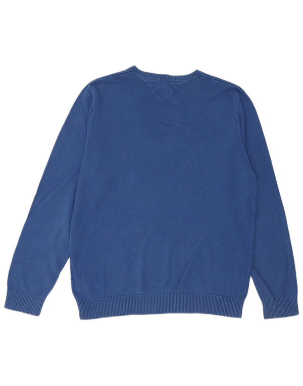 Tommy Hilfiger Mens Regular Fit Crew Neck Jumper Sweater Medium Blue Cotton