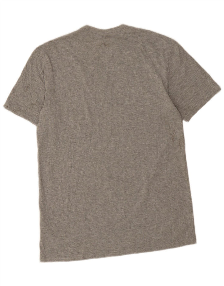 Adidas grafisk t-shirt til mænd, mellemgrå flækket polyester