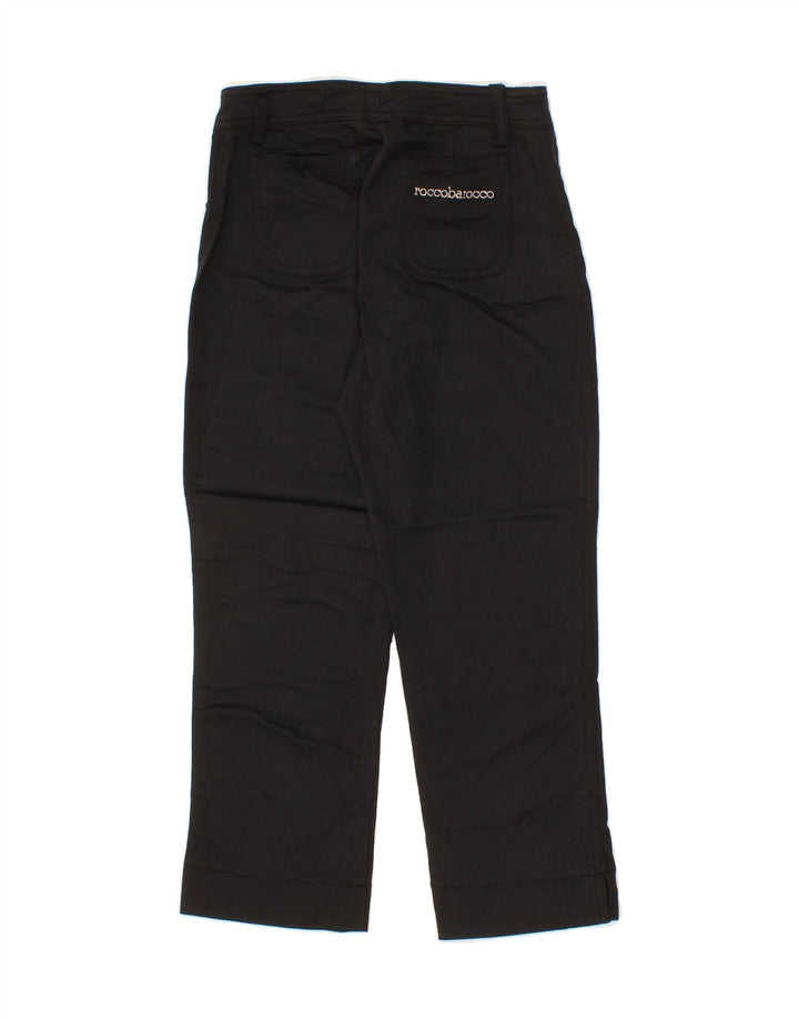 ROCCOBAROCCO Womens Straight Capri Trousers IT 42 Medium W28 L21 Black Vintage Roccobarocco and Second-Hand Roccobarocco from Messina Hembry 