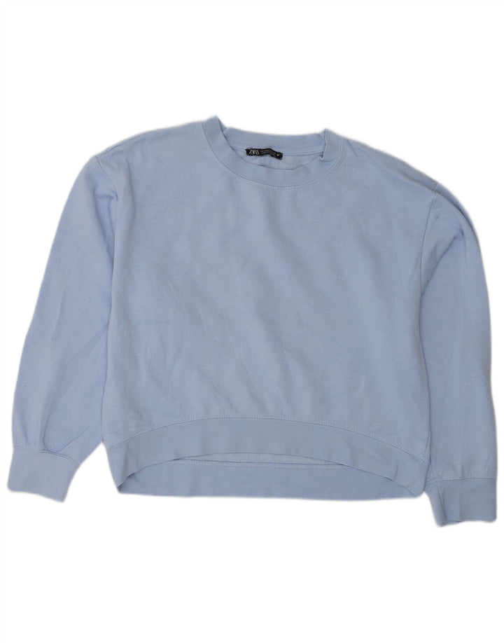 Zara Dame Sweatshirt Jumper UK 14 Medium Blue