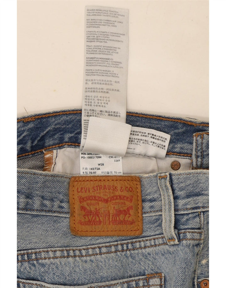 Levi's Womens Distressed Mini Denim Skirt W28 Medium Blue Cotton