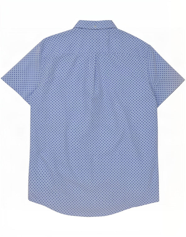 Camisa masculina de manga curta Tommy Hilfiger 2XL algodão manchado azul