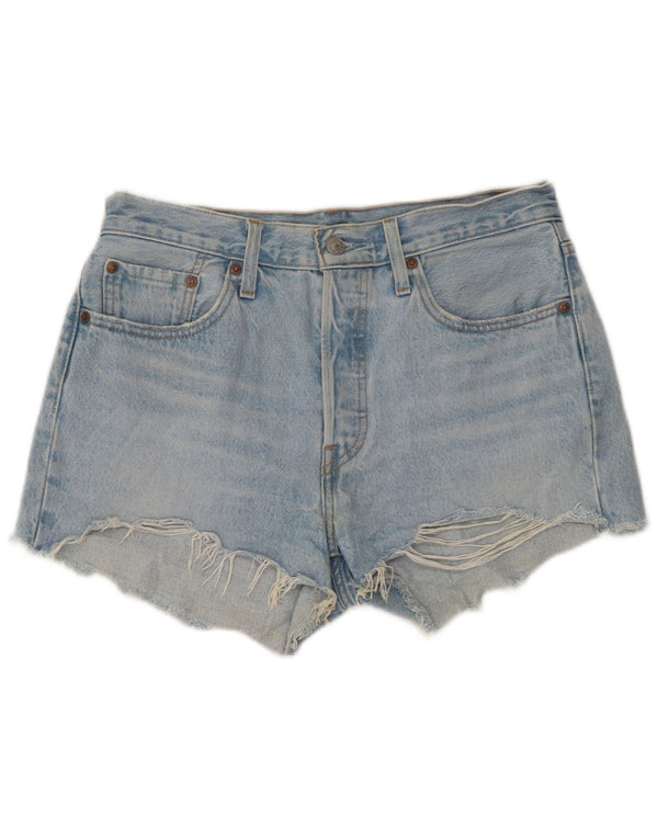 Calça jeans feminina Levi's 501 cintura alta W28 algodão azul médio
