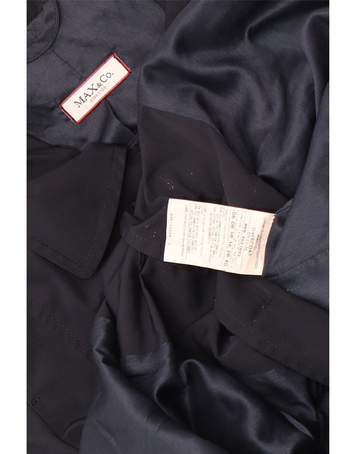 Max & Co. Womens Trench Coat UK 8 Small Navy Blue Polyamide