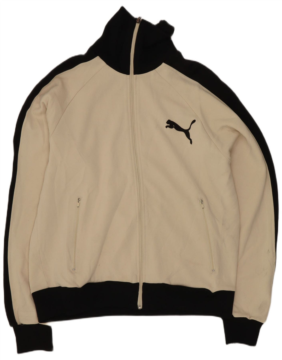 Giacca da tuta da uomo Puma Large Beige Colourblock in poliestere