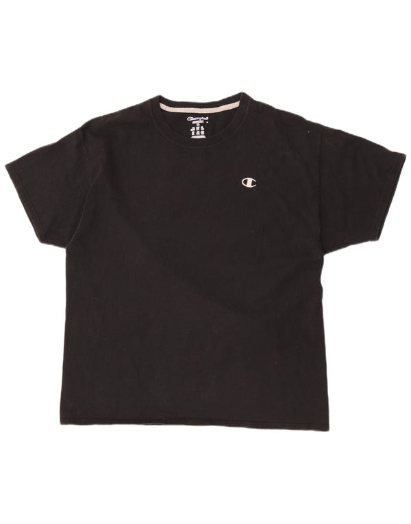 Champion Mens T-Shirt Top XL Black Cotton