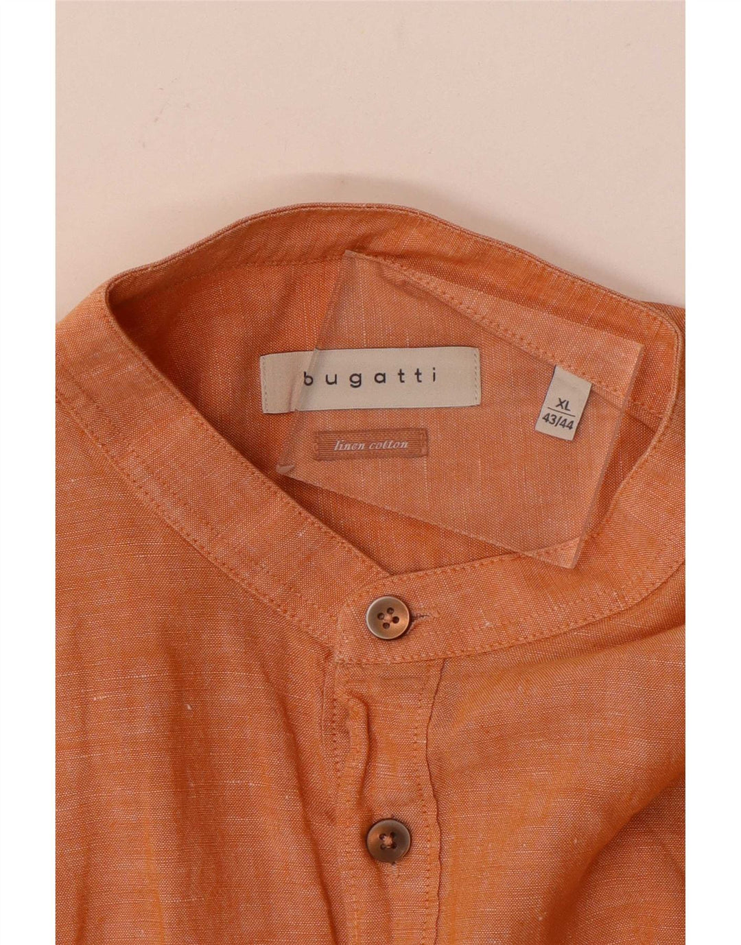 Bugatti Herre Pullover Shirt Størrelse 43/44 XL Orange Linned