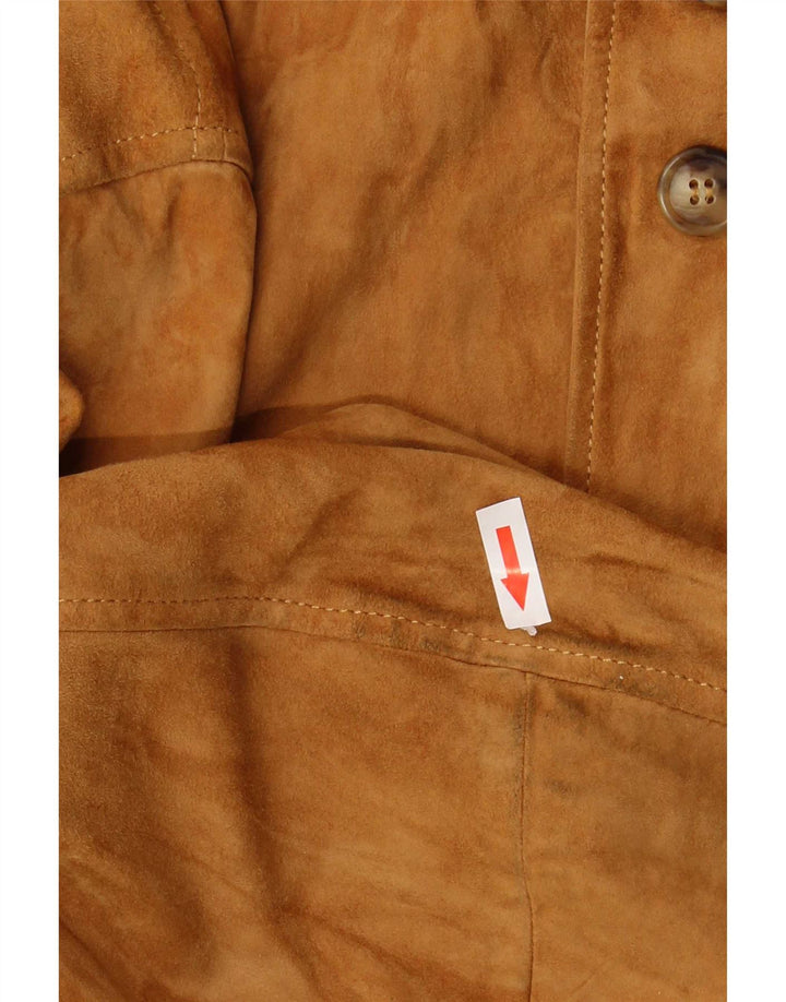 Vintage Mens Suede Bomber Jacket UK 42 XL Brown
