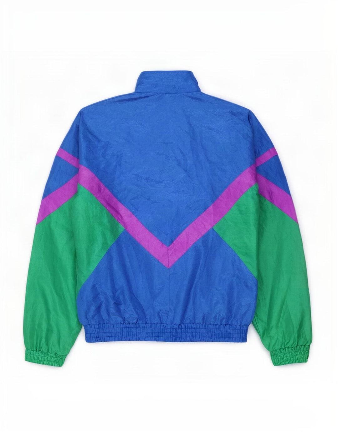 Creation Herren-Trainingsanzugoberteil mit Grafik, 2XL, blaues Colourblock-Nylon