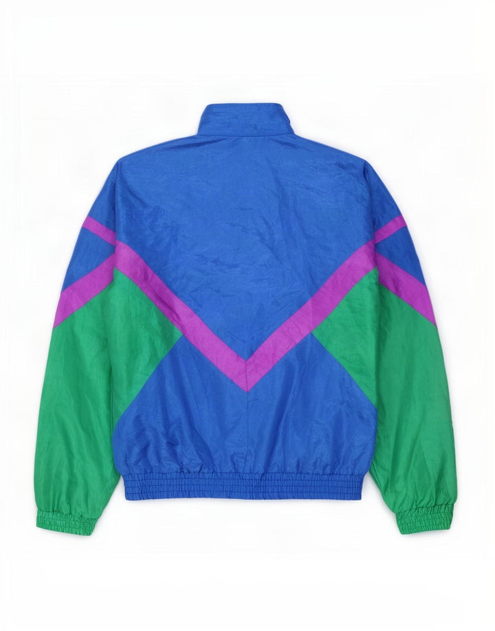Creation Herren-Trainingsanzugoberteil mit Grafik, 2XL, blaues Colourblock-Nylon