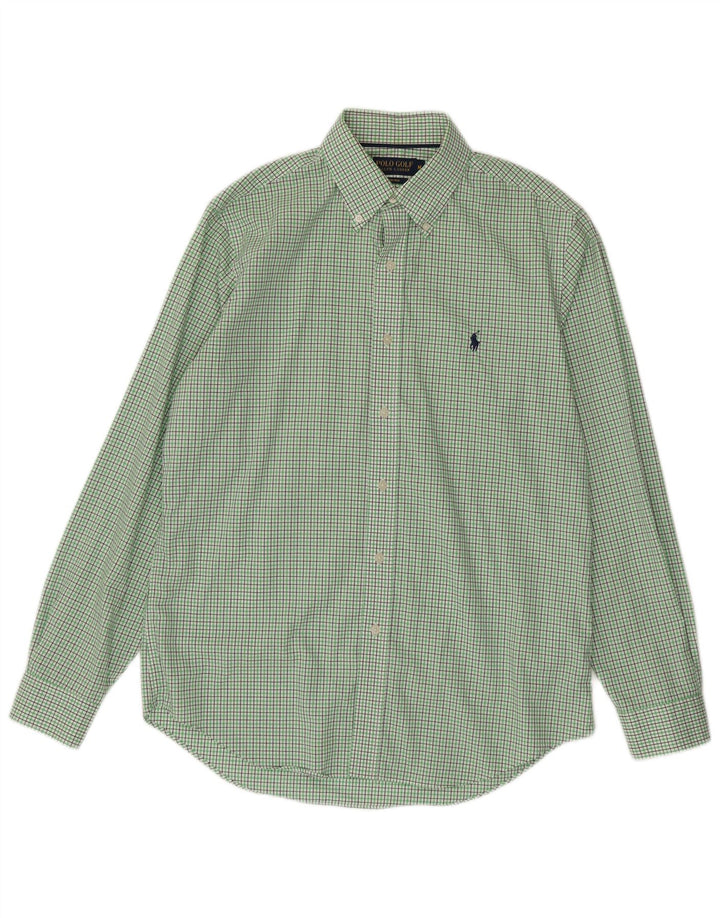 Polo Ralph Lauren Mens Shirt Medium Green Check Cotton