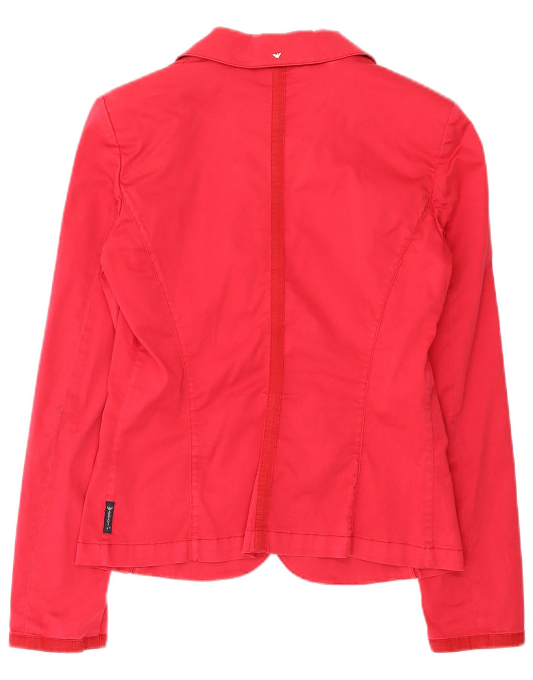 Jaqueta blazer feminina Armani Jeans com 3 botões EUA 8 algodão rosa médio