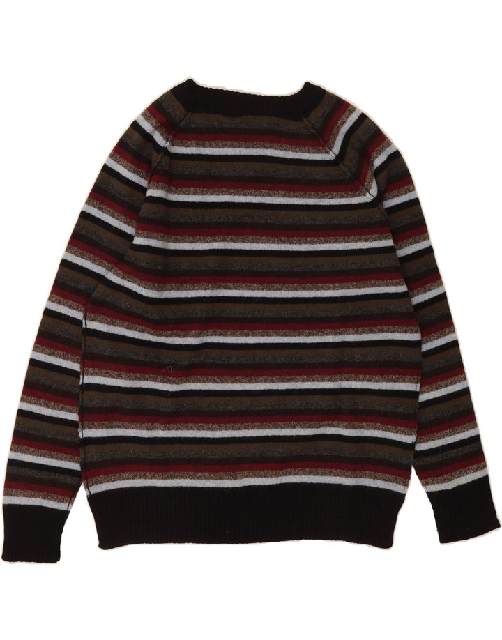 AUTHENTIC Mens V-Neck Jumper Sweater Large Multicoloured Striped Wool Vintage Authentic and Second-Hand Authentic from Messina Hembry 