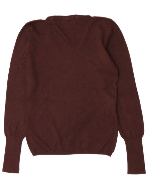 Zara Jersey con cuello en V para mujer UK 44 Large Rayón marrón