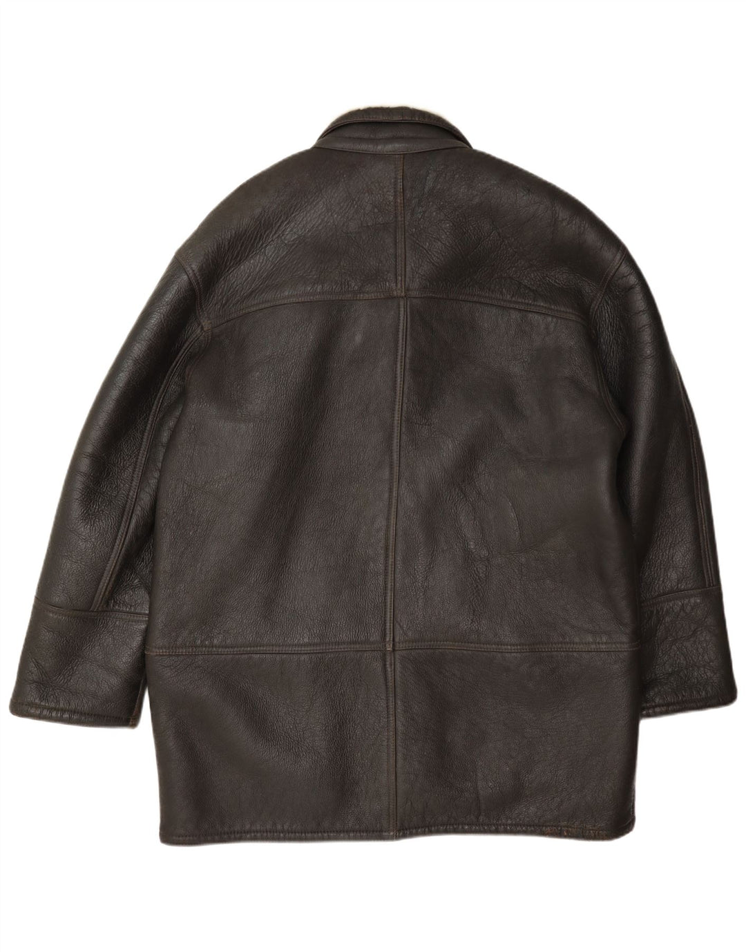 Vintage Mens Shearling Jacket Size 52 XL Brown