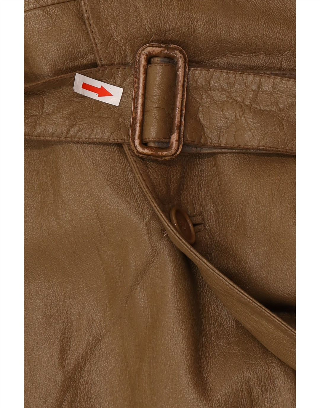 Vintage Mens Leather Trench Coat IT 46 Small Brown Leather