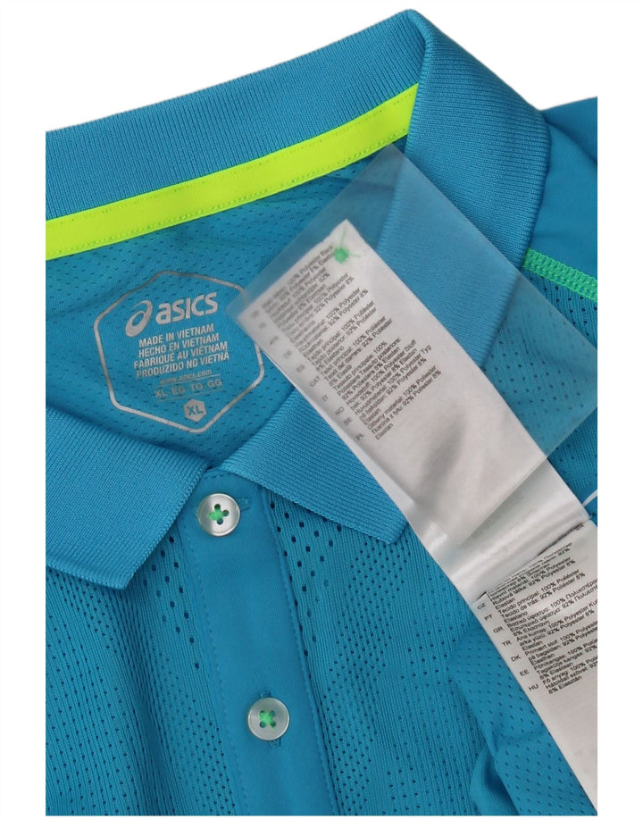 Asics Mens Polo Shirt XL Blue Polyester