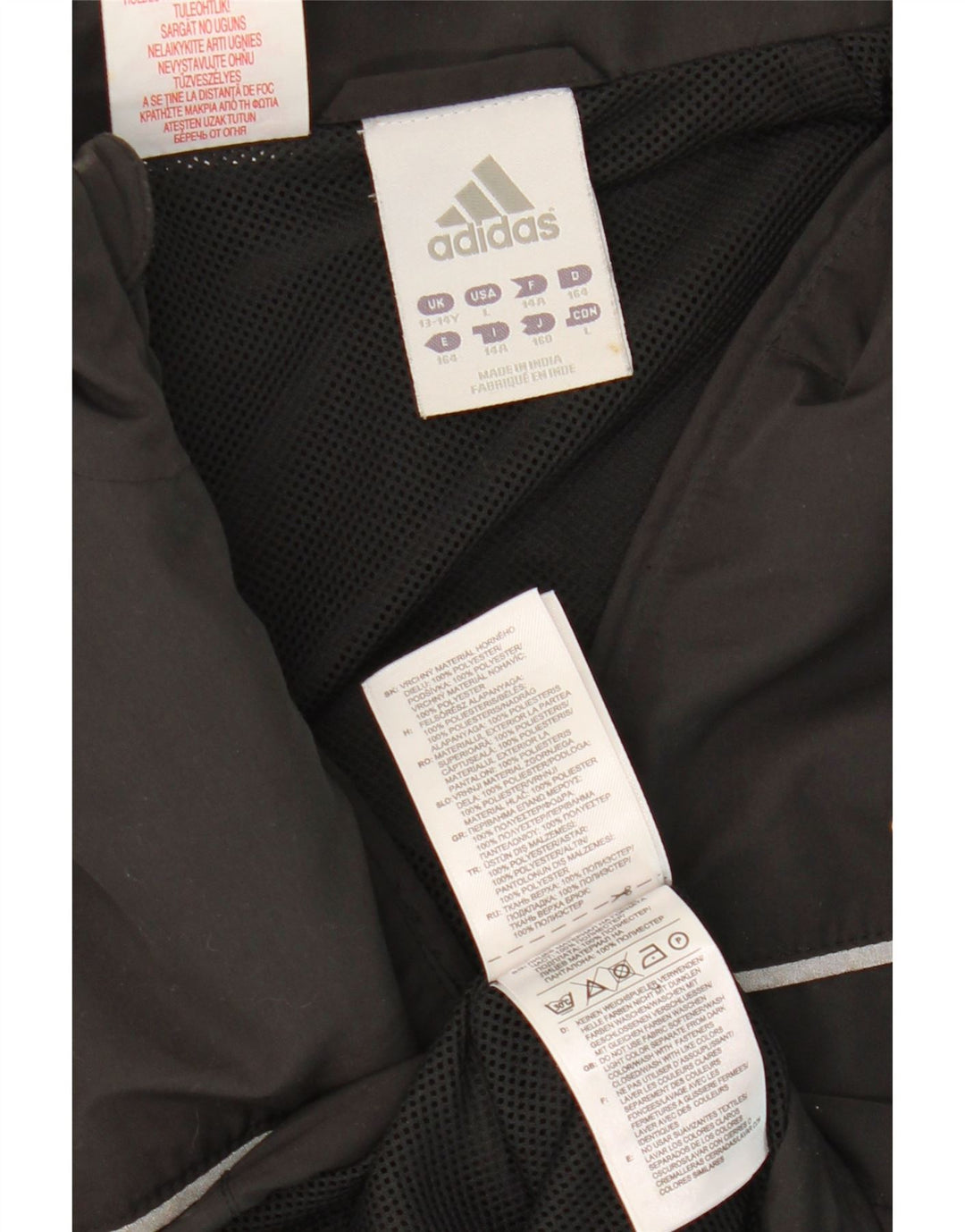 Adidas Boys Climalite Tracksuit Top Jacket 13-14 Years Grey Polyester