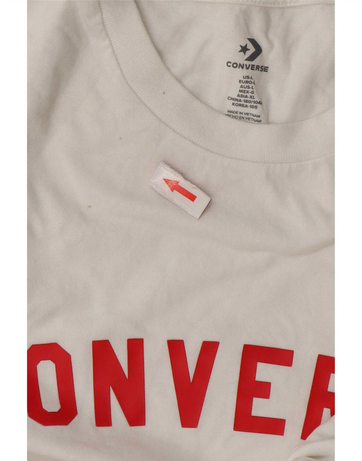Converse T-shirt graphique pour homme en coton blanc Taille L